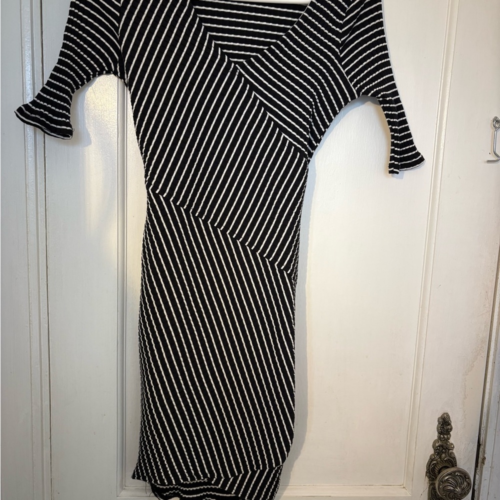 Candie's Black and White Asymmetrical Dress